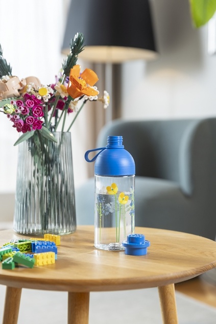 LEGO fľaša transparentná - lúčne kvety