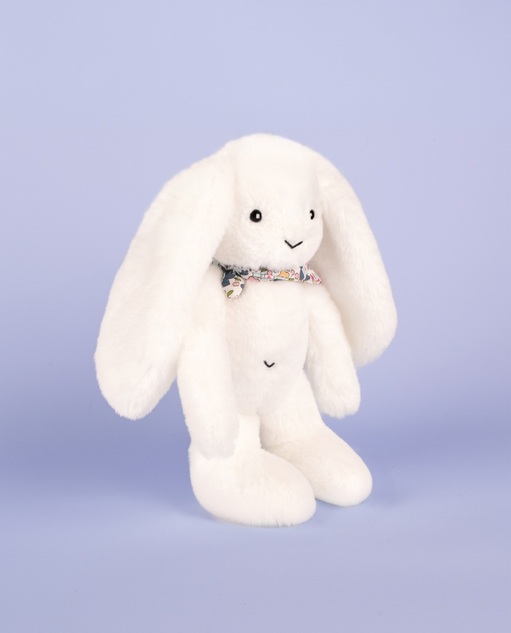 Doudou plišani zeko s maramom bijeli 35 cm