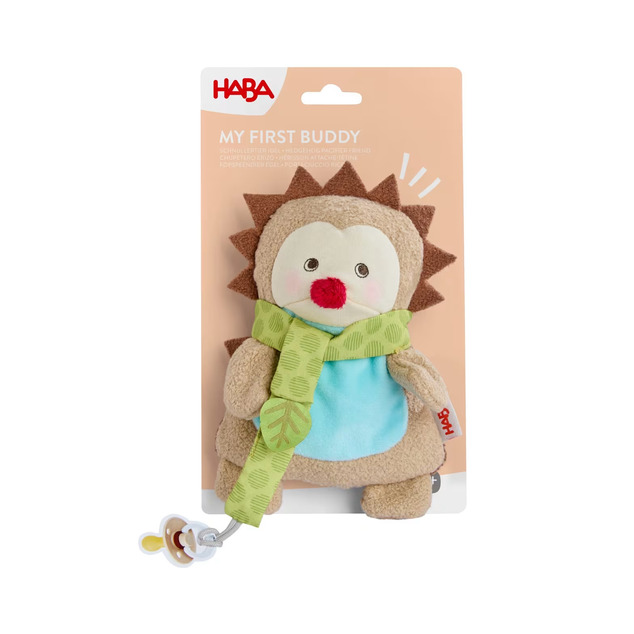 Haba Държач за биберон с плюшена играчка Таралеж