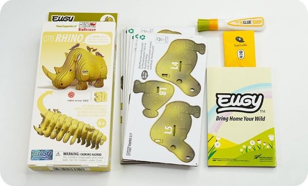 EUGY Nosorog 3D kartonasta sestavljanka