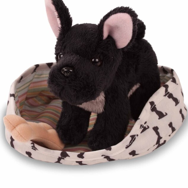 Götz Puppe Hannah mit schwarzem Hund 50cm
