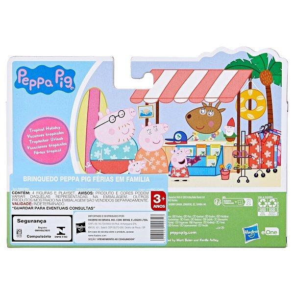 Peppa Pig famille en vacances, ensemble de 4 figurines