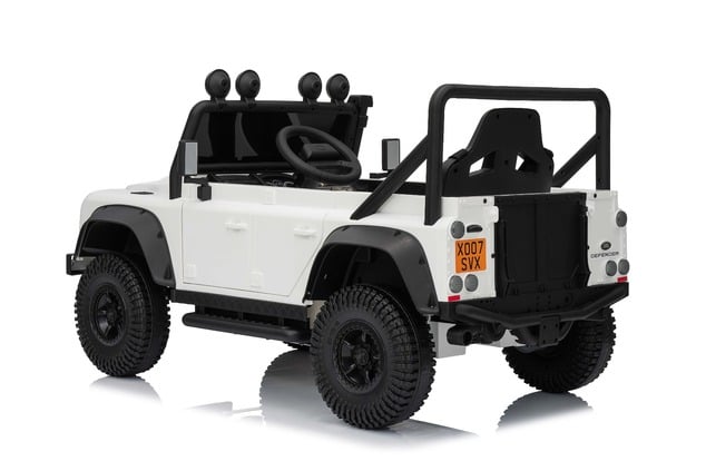 Elektrické autíčko Land Rover Defender 110 SVX 12V, biele, 4X4 pohon, LED svetlá