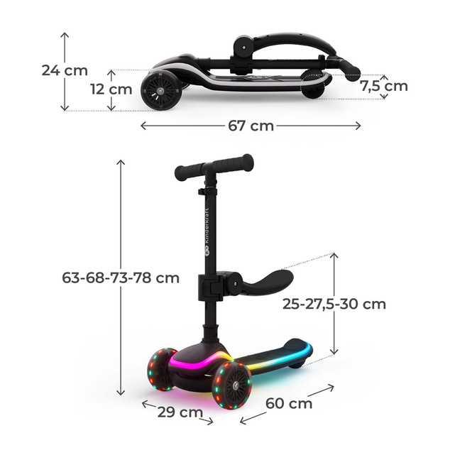 KINDERKRAFT Romobil i guralica 2u1 Raket Up Black