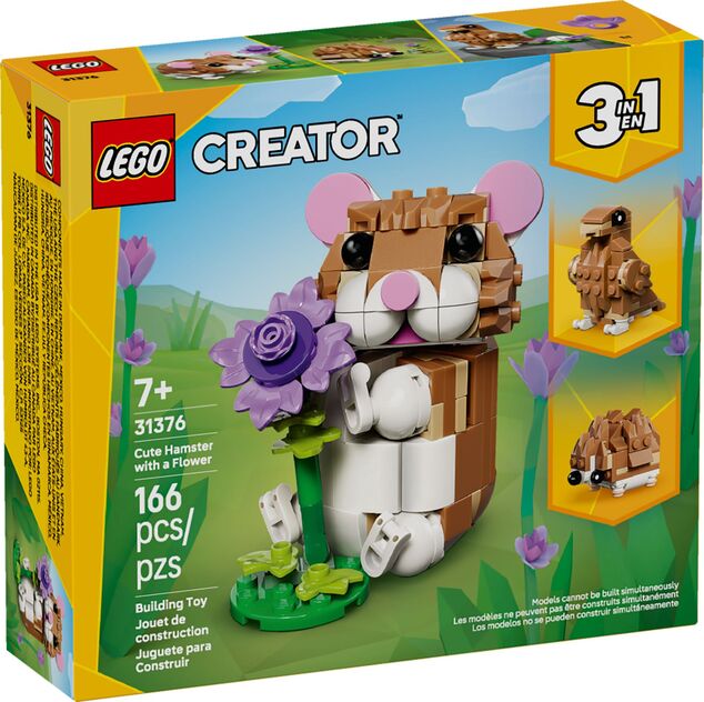 LEGO® Creator 3 v 1 31376 Roztomilý škrečok s kvetinou