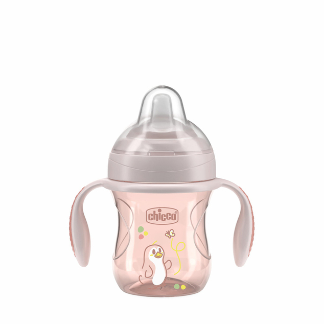 Chicco Hrnček Transition učiaci s držadlami pink, 4m+