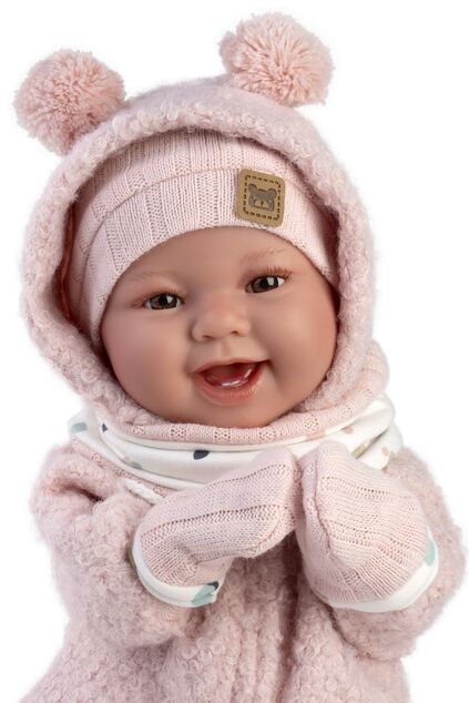 Llorens 84480 NEW BORN - realistická bábika bábätko so zvukmi a mäkkým látkovým telom - 44