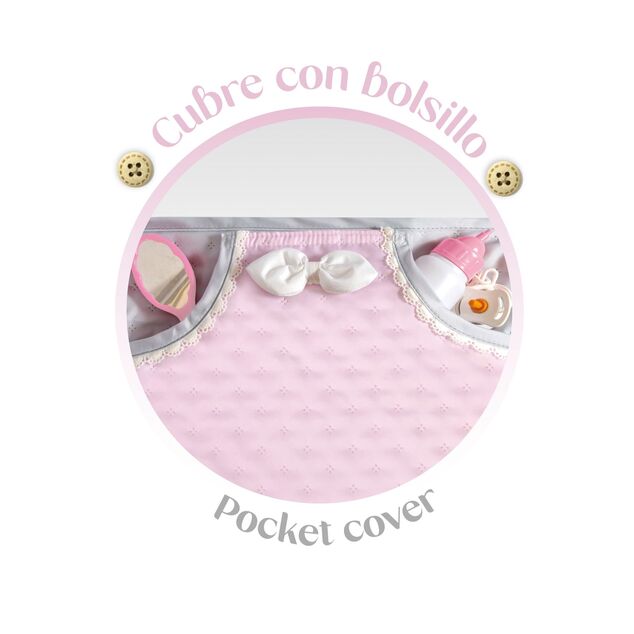 DeCuevas 82075 Passeggino pieghevole per bambole REBORN con ombrellone e accessori Sophie 2025 -