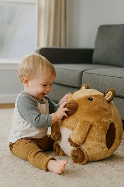 Cozy Noxxiez HW746 Capibara - cuscino di peluche riscaldante 3 in 1