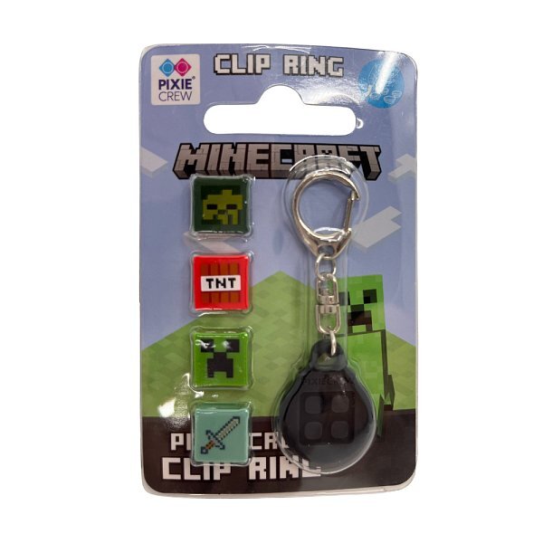PIXIE CREW &amp; MINECRAFT Kľúčenka, čierna, 4 multipixely