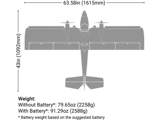 E-flite Twin Timber 1.6m SAFE Select BNF Basic