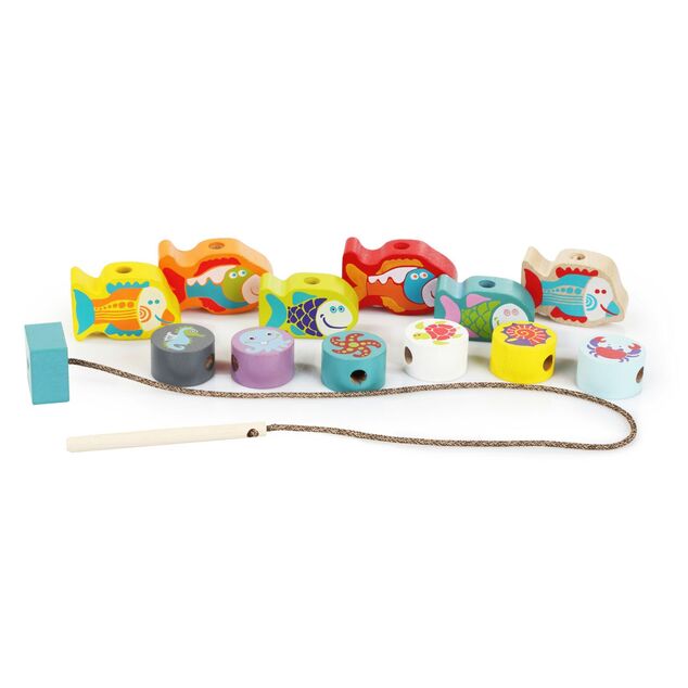 CUBIKA 13647 Besaitung von Fischen und Meerestieren - Bespannungsset - 13 Holzteile