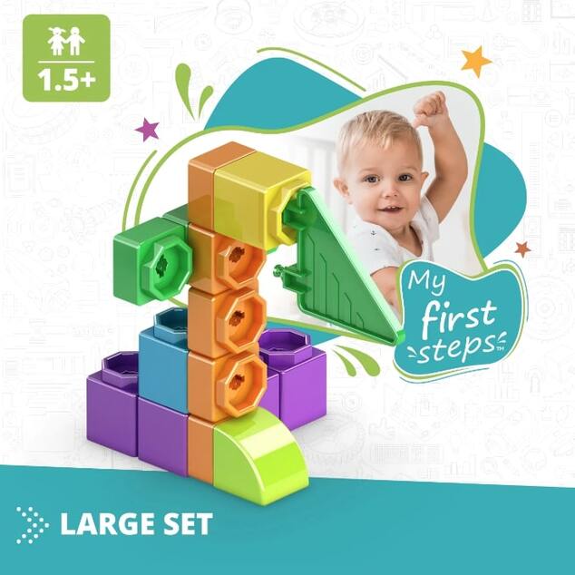 Engino BABY QBOIDZ -  Moje prvé kroky - veľký set (v plastovej vaničke)
