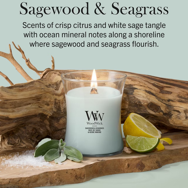 WW Kerze Mittel Salbeiholz &amp; Seegras