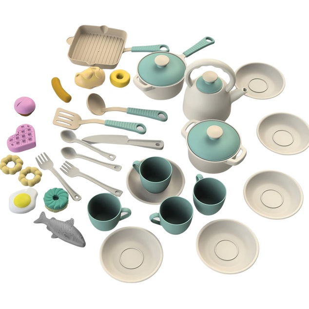 DOLONI detská kuchynka set tyrkysová - 34ks príslušenstvo 28cm x 19,5cm x 31,5cm