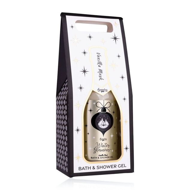 ACCENTRA Gel za tuširanje Winter Glamour Vanilija i mošus 180 ml – boca u obliku šampanjca