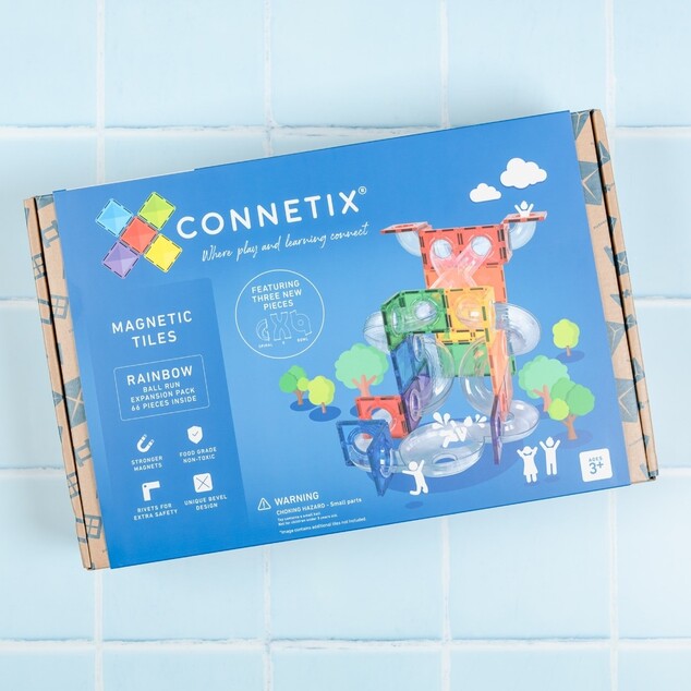 CONNETIX® Rainbow Ball Run Expansion Pack magnetická stavebnica 66 ks