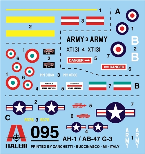 Model Kit helicóptero 0095 - AH-1/AB-47 (1:72)