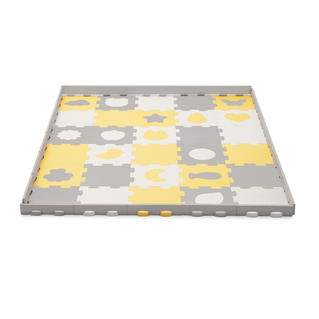 KINDERKRAFT SELECT Podložka penová puzzle Luno Shapes 185 x 165 cm Yellow, 30ks, Premium
