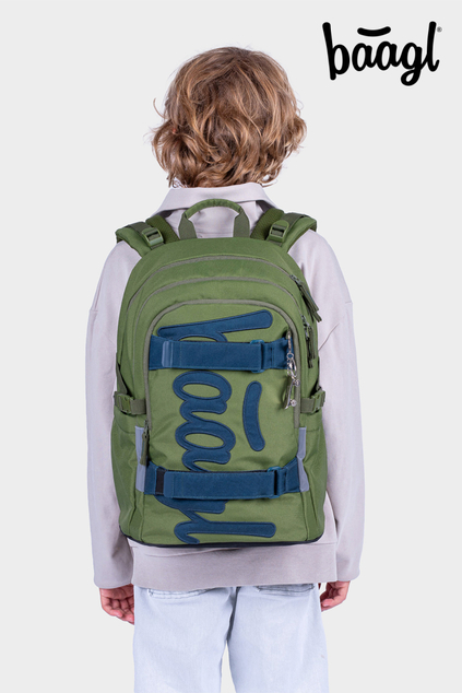 BAAGL SET 3 Skate Olive: zaino, astuccio, borsa sportiva GRS