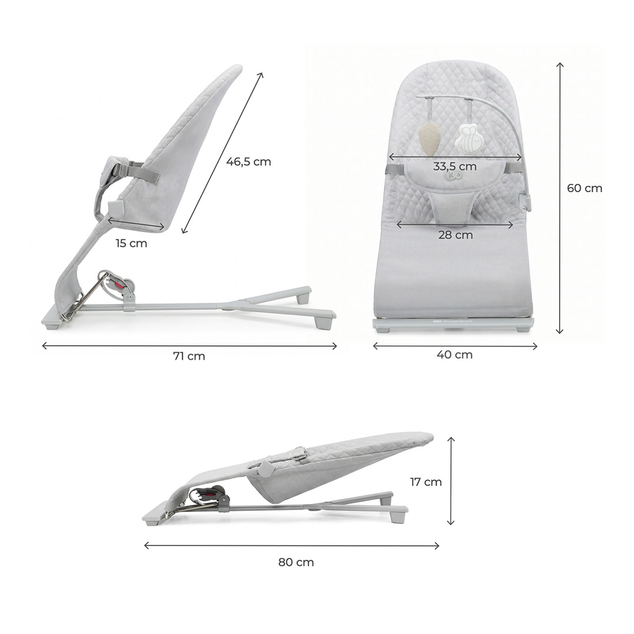 KINDERKRAFT Wippe Mimi Light grau, bis 9 kg