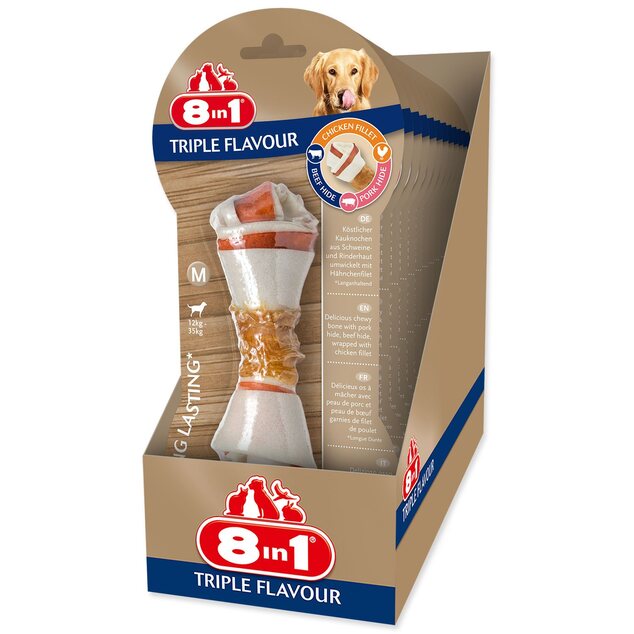 Pochúťka 8in1 Triple Flavour kosť žuvacia M