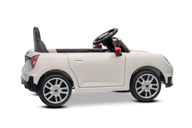 Elektrické autíčko BMW Mini Cooper 12V, biele, USB Vstup s Bluetooth pripojením na MP3 Pre