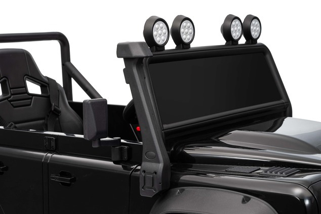 Elektrické autíčko Land Rover Defender 110 SVX 12V, čierne, 4X4 pohon, LED svetlá, predné