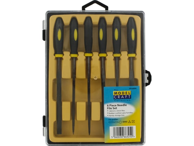 Modelcraft ihlové pilníky s gumovou rukoväťou (sada 6ks)