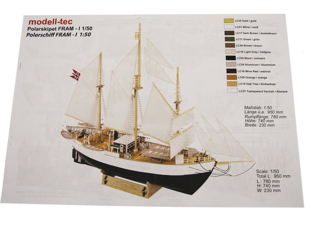 Modell-Tec Fram I. výskumná polárna loď 1:50 kit