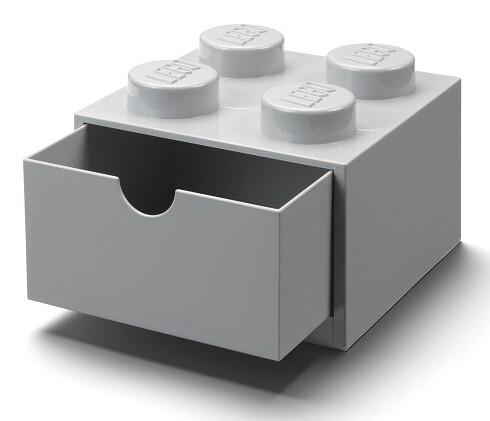 LEGO® stolný box 4 so zásuvkou šedá 158 x 158 x 113 mm