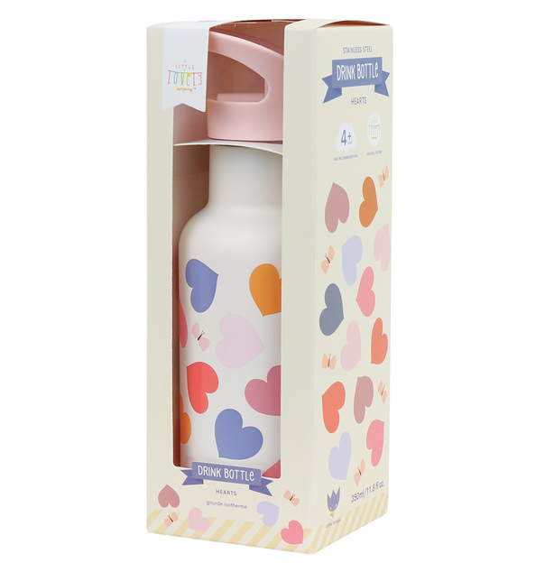 A Little Lovely Company - bouteille en acier inoxydable, 350 ml - cœur