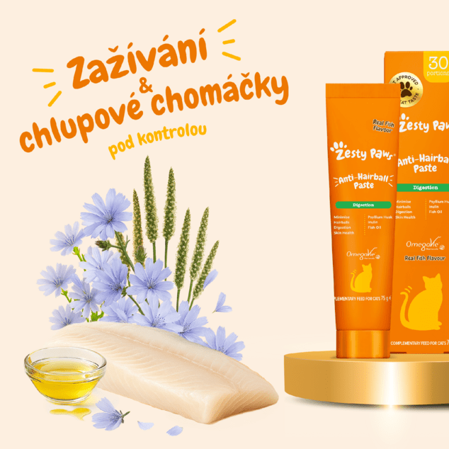 Zesty Paws Anti-Hairball Paste (75 g) – funkčný doplnok stravy pre mačky na podporu tráven