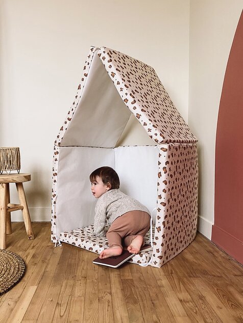 Tappetino da gioco pieghevole imbottito per bambini 5 in 1, Leopardo