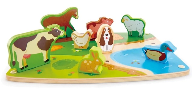 Drevené 3D puzzle Farma HAPE