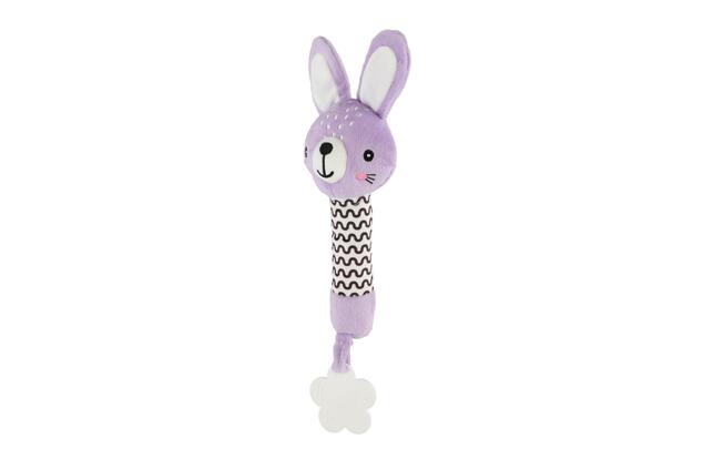Zajačik babyted pískatko / hryzátko plyš 25cm fialový