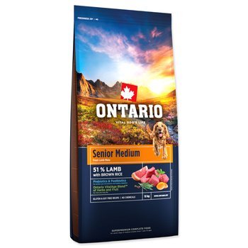 Krmivo Ontario Senior Medium Lamb &amp; Brown Rice 12kg