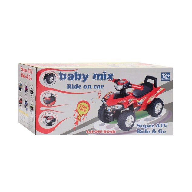 Detské odrážadlo so zvukom Štvorkolka Baby Mix zelená