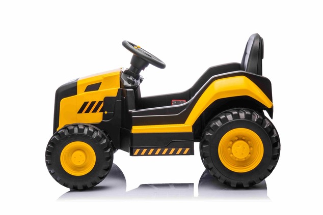 Licencovaný elektrický Báger Caterpillar, Jednomiestny, žltý, USB vstupom na MP3 Prehrávač