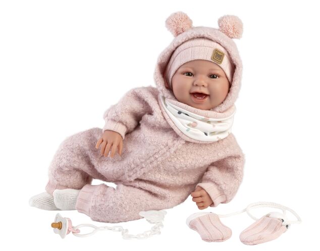 Llorens 84480 NEW BORN - realistická bábika bábätko so zvukmi a mäkkým látkovým telom - 44