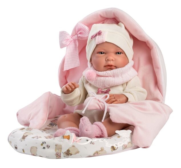 Llorens 73884 New born dievčatko - realistická bábika bábätko s celovinylovým telom