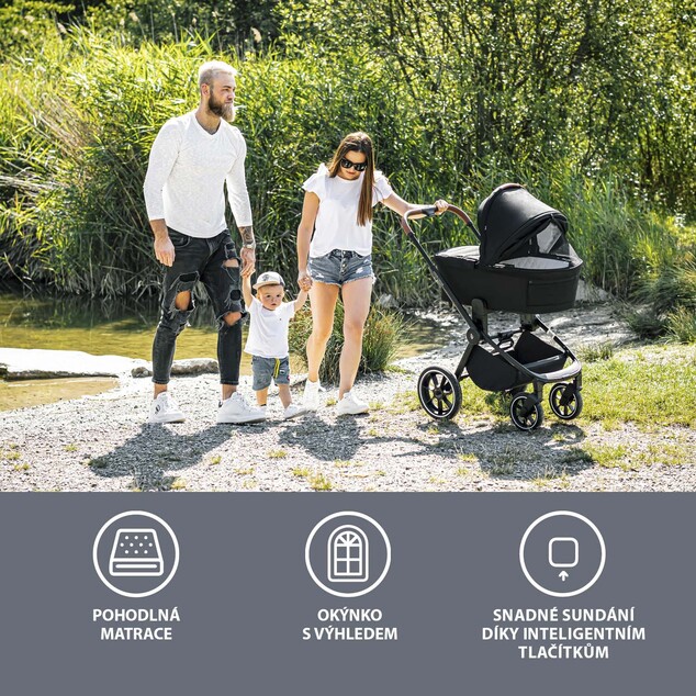 MOVE Cross 2 Kinderwagen + XL Hauptwanne kostenlos, All Black