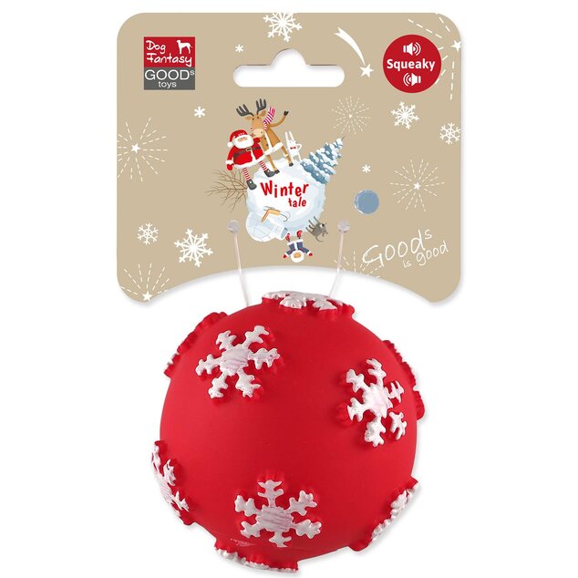 Dog Fantasy Winter Tale Quietschball, rot ? 7cm
