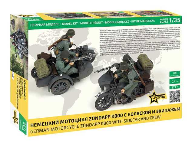 Modellbausatz Militär 3717 - Zündapp K800 Motorrad mit Beiwagen (1:35)