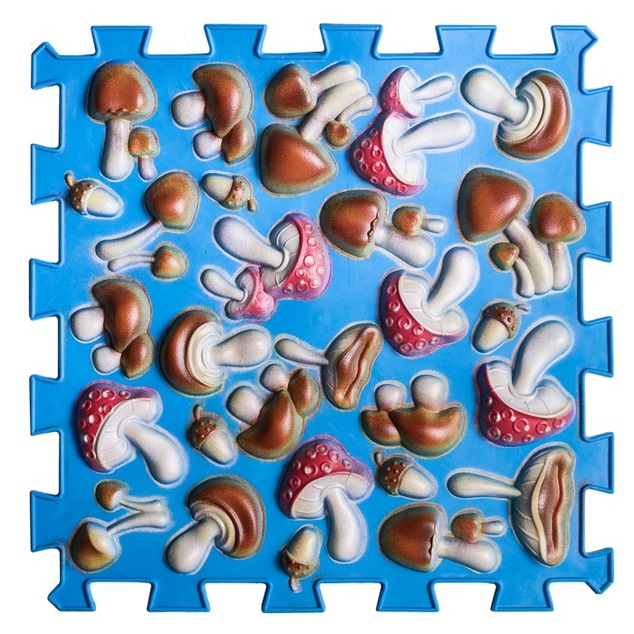 Ortek Masážna ortopedická podložka Puzzle "Mix" 6 prvkov Modrá huba