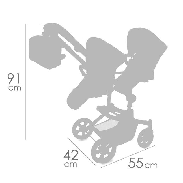 DeCuevas 90877 Carucior pliabil pentru papusi gemene cu rucsac CITY X - 91 cm