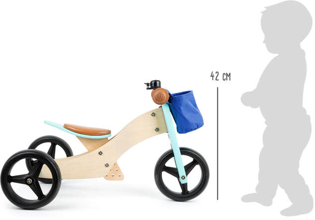 Small Foot Drevené odrážadlo Trike 2v1 tyrkysové