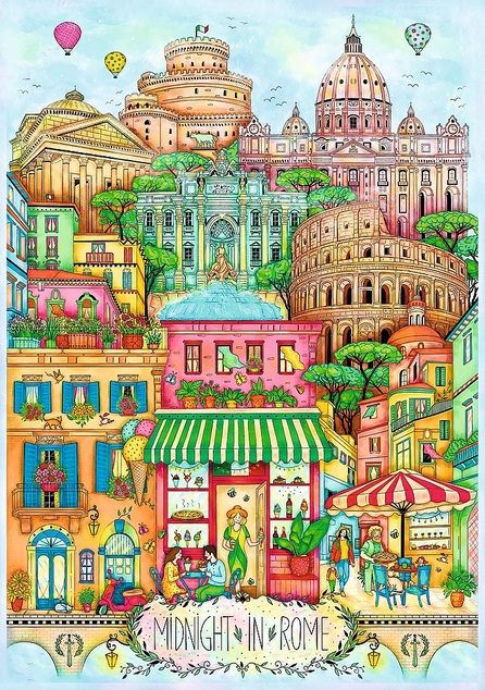 Trefl Puzzle 1000 Premium Plus - Mitternacht in Rom / Madalina Tantareanu