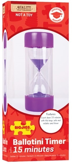 Bigjigs Toys Veľké presýpacie hodiny 15 minút
