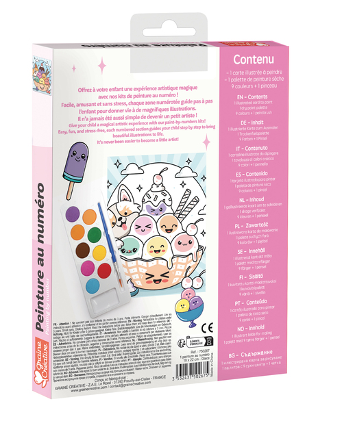 GRAINE CREATIVE Slikanje po številkah Sladoled